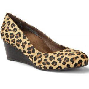 VIONIC Antonia Orthaheel Animal Print Calf Hair Wedge
